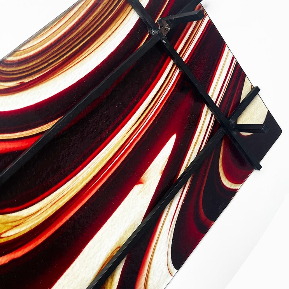 Glass Serving Tray, Abstract Design, Art at 17” Long! - Picture 6 of 11